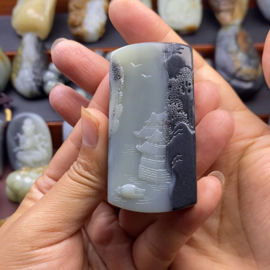 和田玉未镶嵌挂件