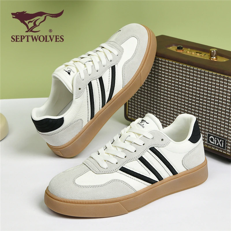 七匹狼男鞋爆款2025新款春季网红潮鞋时尚百搭德训鞋潮流休闲板鞋