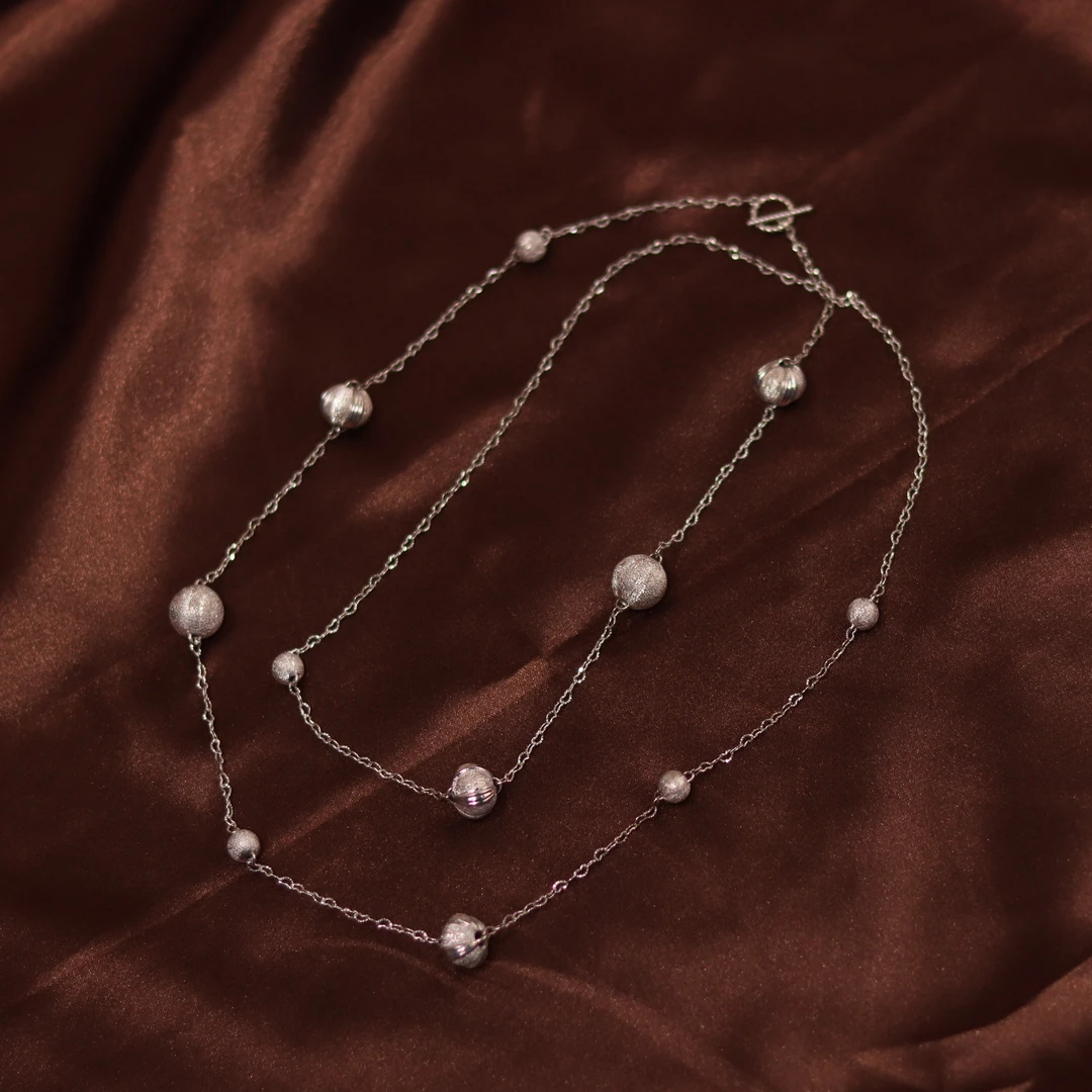 坠链均925银 《星河》百花澜独家设计师款 手工钉砂工艺 OT扣银项链