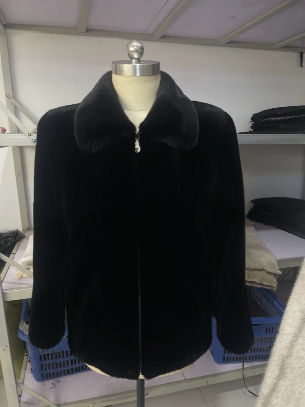 短二男士水貂翻领时尚休闲男夹克