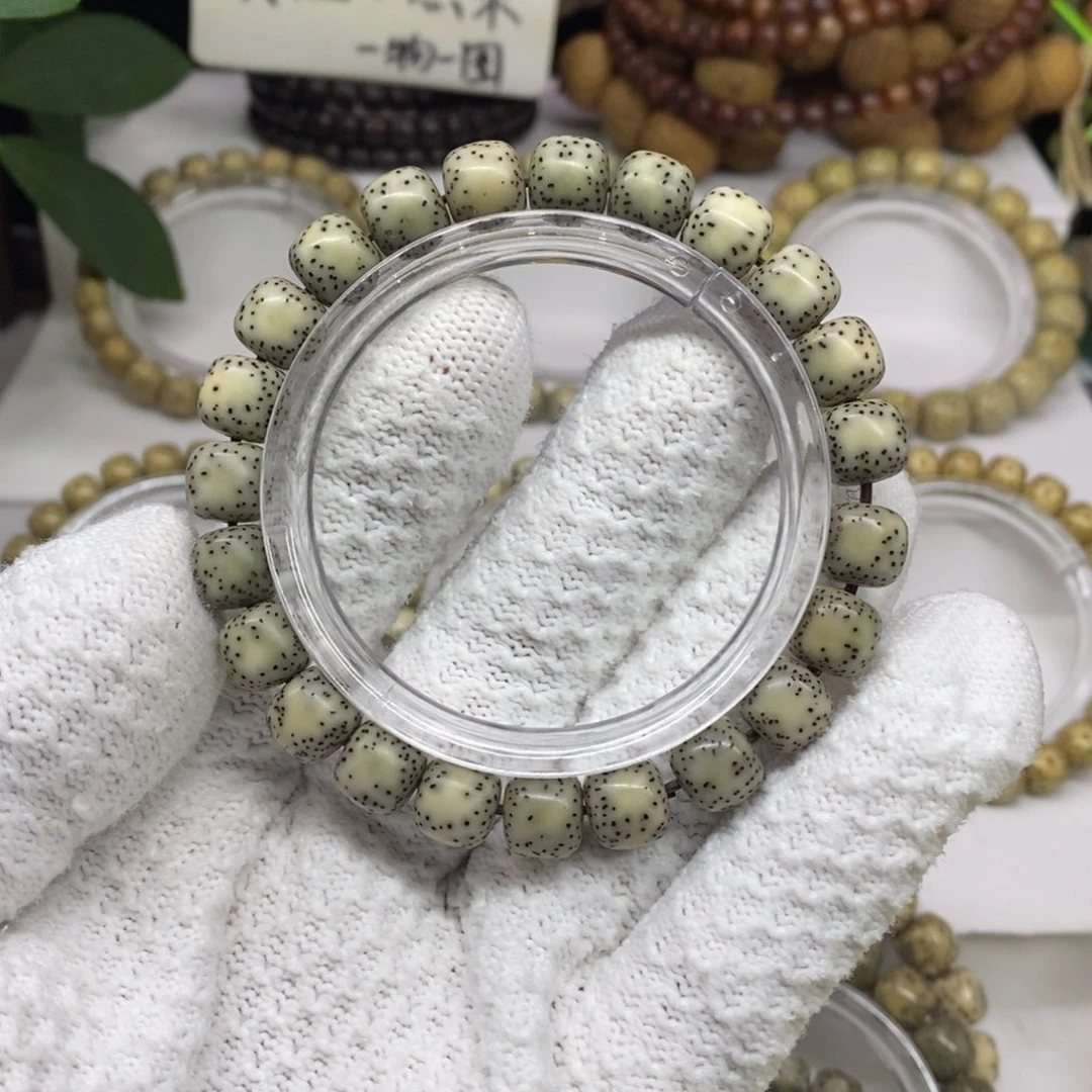 手串星月菩提石玉料双留白