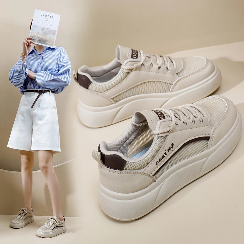 小白鞋女2025新款春季学生韩版百搭休闲ins潮鞋厚底时尚板鞋网红