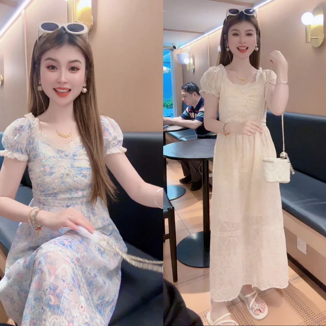 【月月专享】甜枣奶酪&法式温柔风泡泡袖碎花连衣裙 XXJ-Z00583