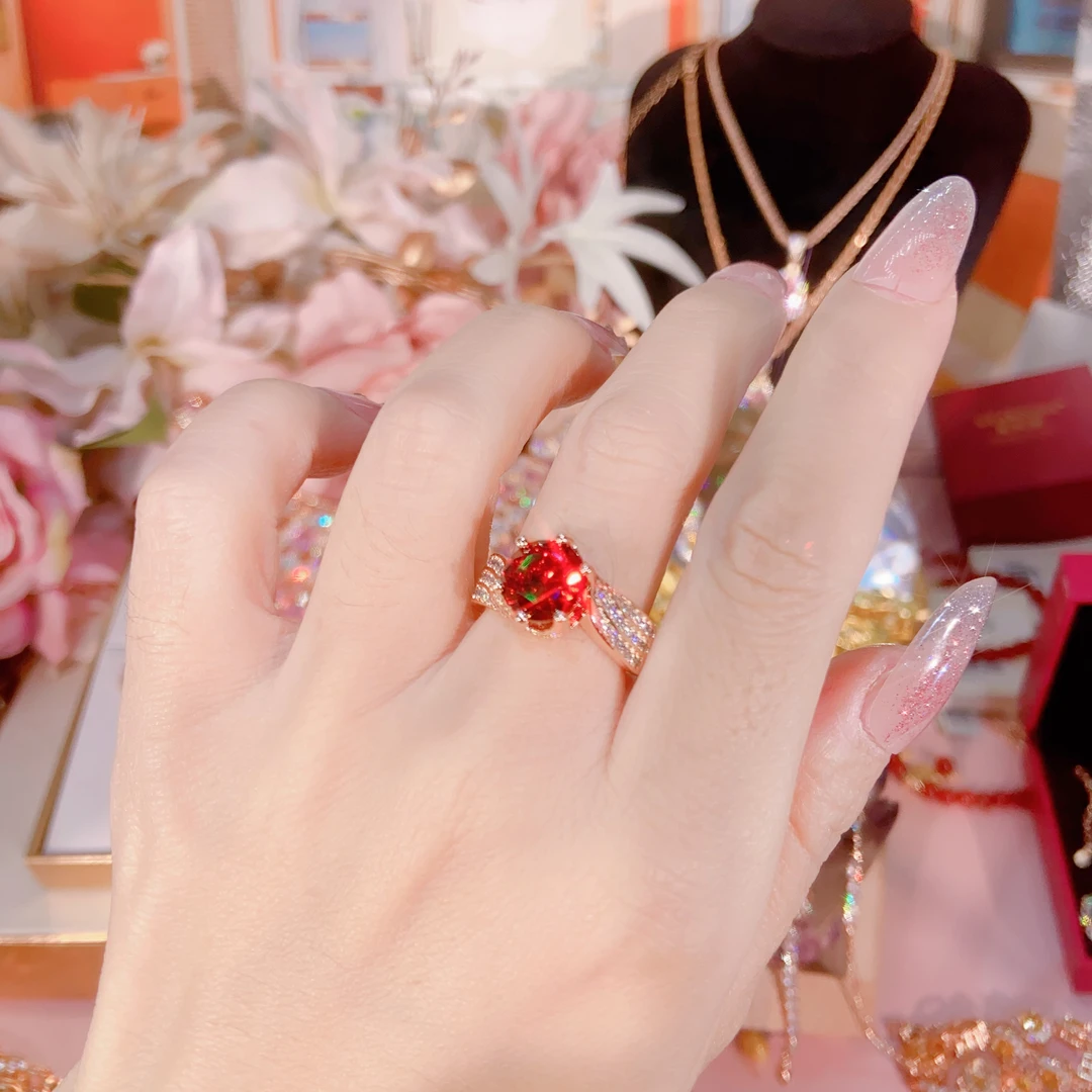 【鸿运当头戒指】女神满钻百搭高奢甜美气质豪镶超闪时尚轻奢高档