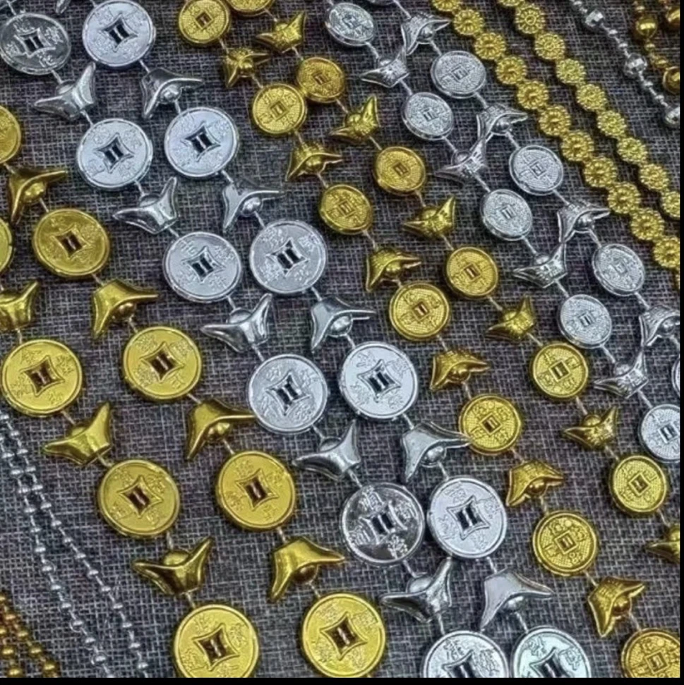 手工折纸 DIY珠链串 地球珠  铜钱宝链