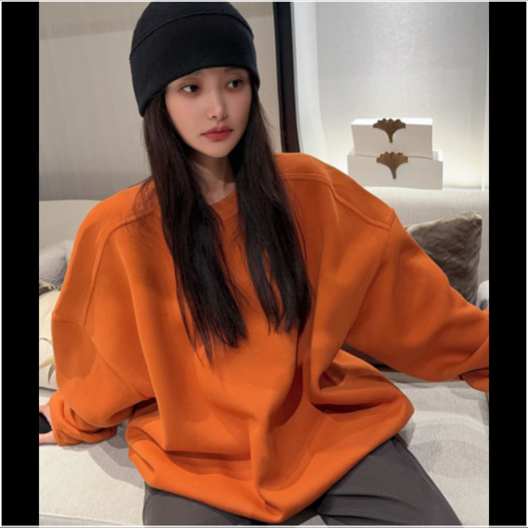 现货LULU BUNNY  过肩线设计高品质复合卫衣宽松休闲圆领卫衣