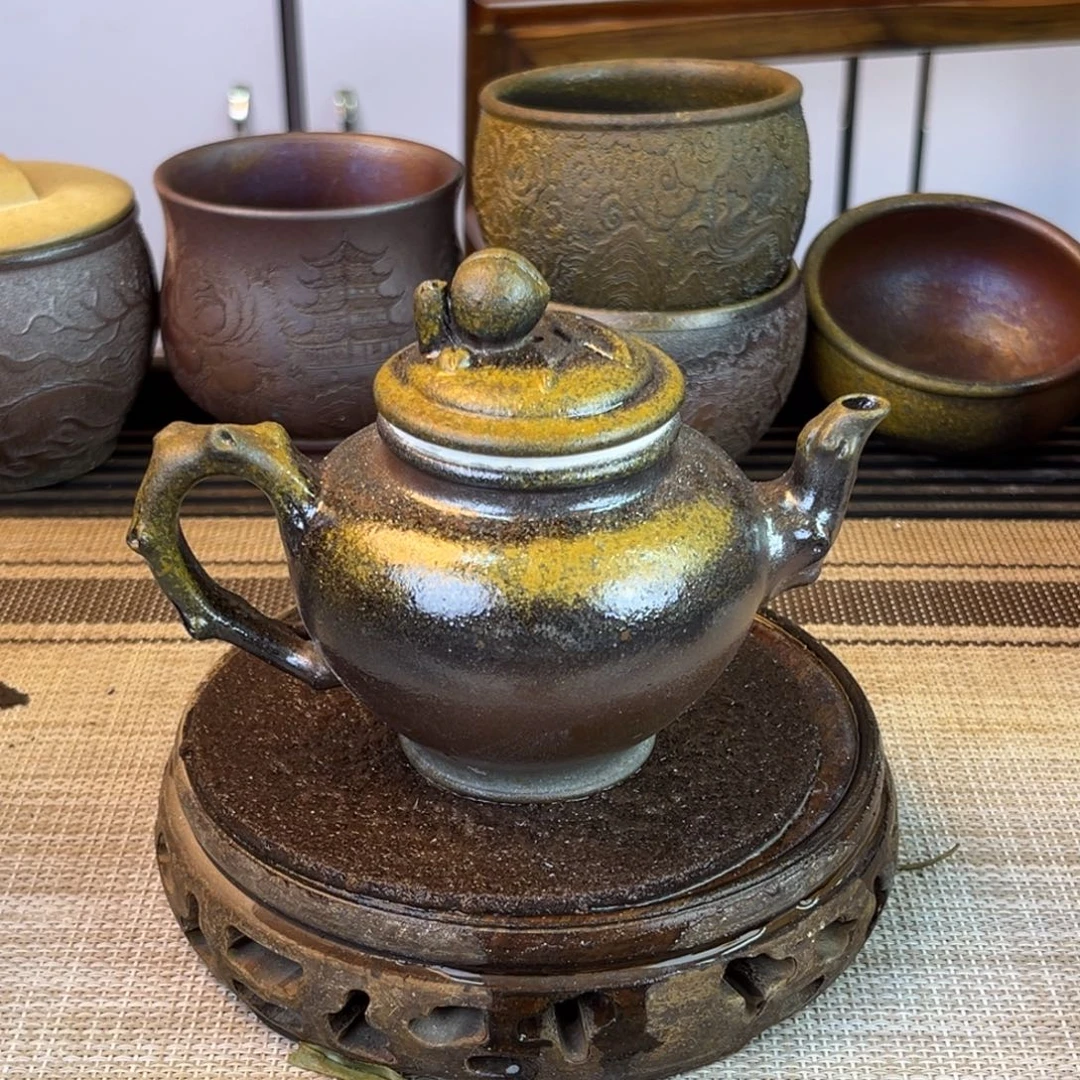 茶壶紫砂底槽清柴烧180cc