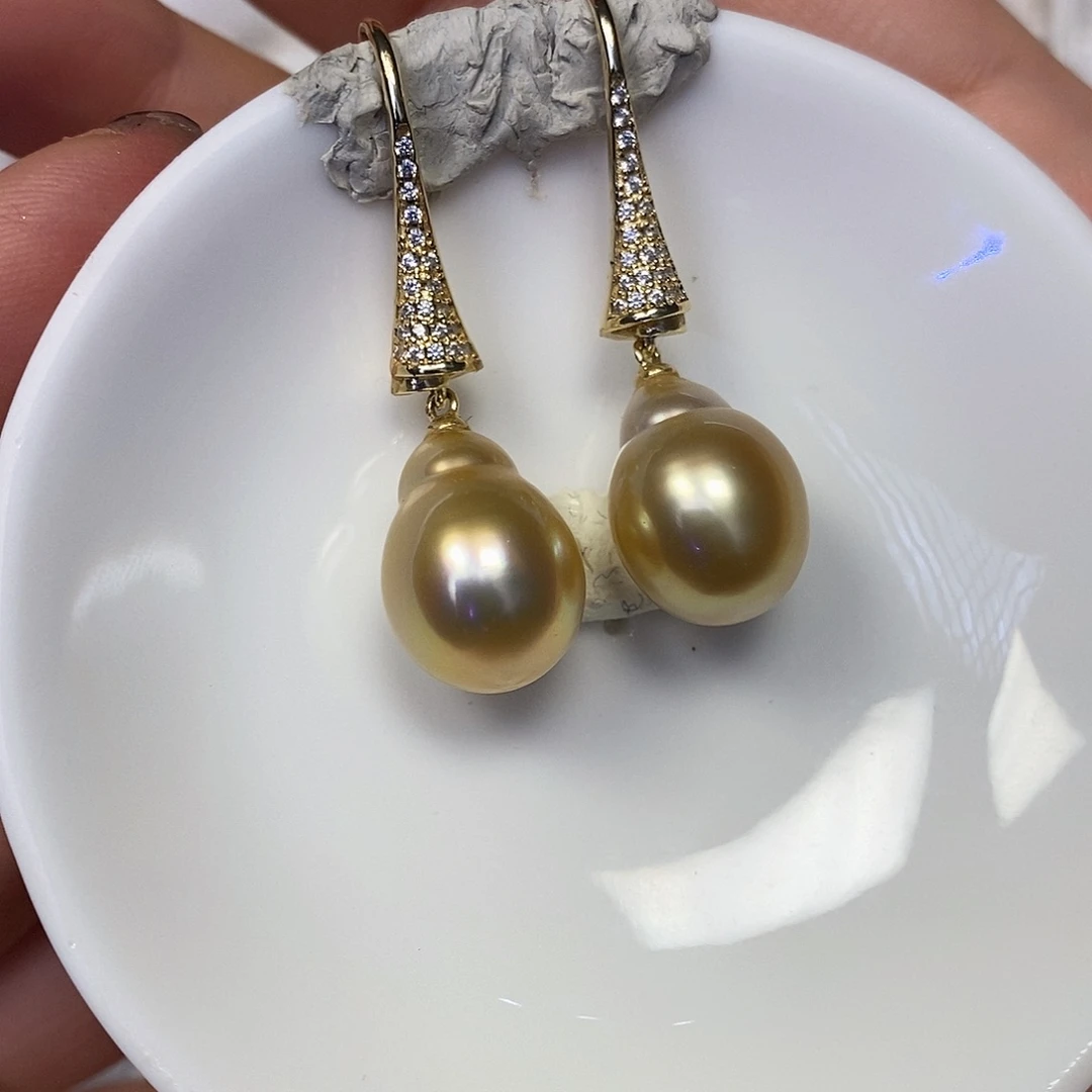 银S925镶嵌耳饰海水珍珠