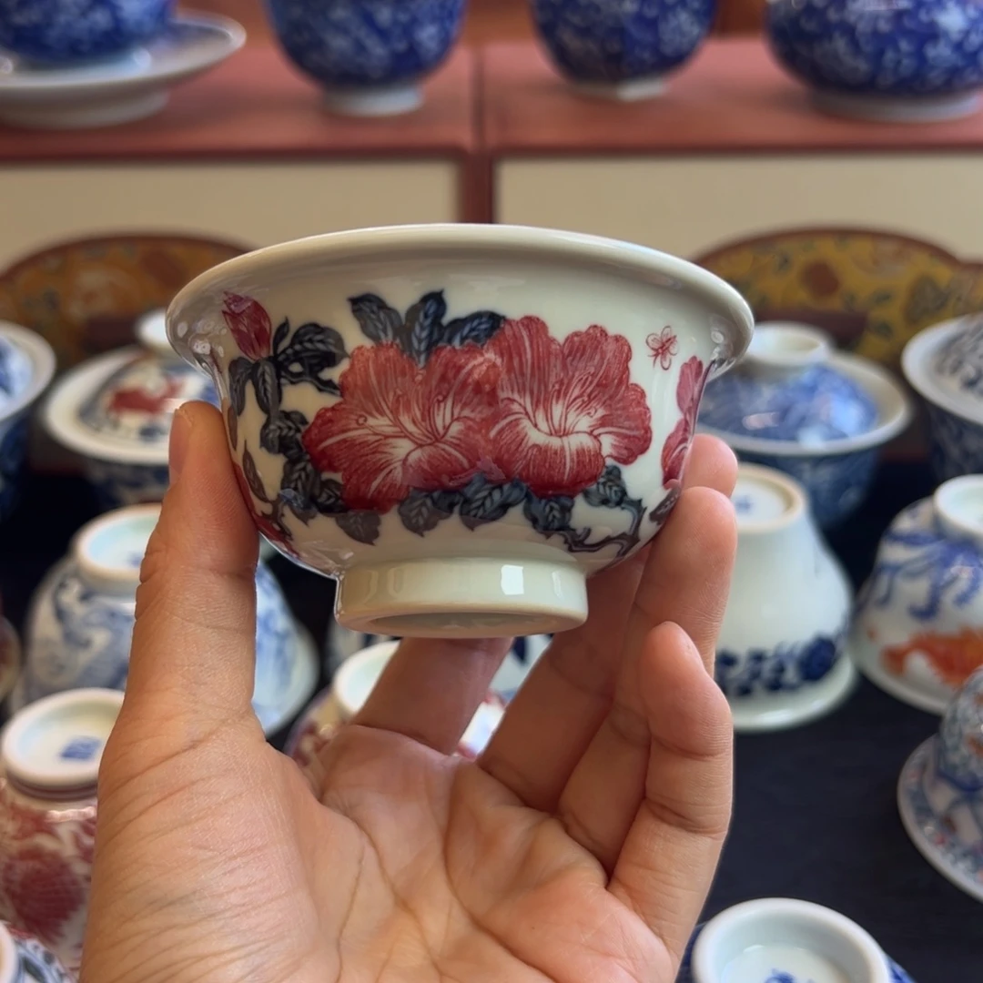 正绎堂釉里红杜鹃花中号