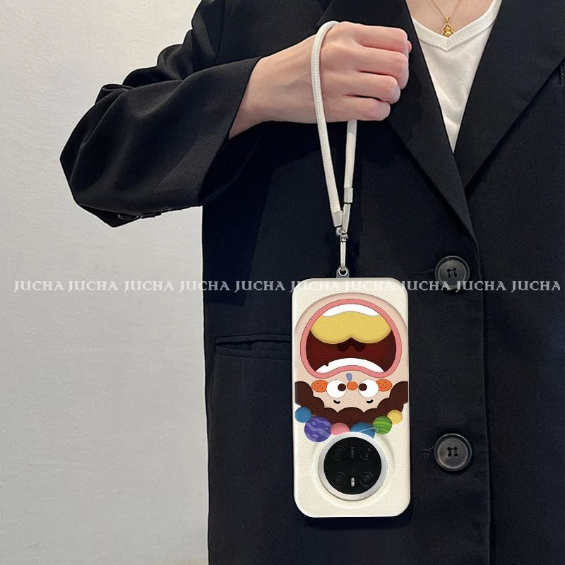 大嘴女孩适用华为mate70pro手机壳可爱带挂绳HUAWEImate60卡通50