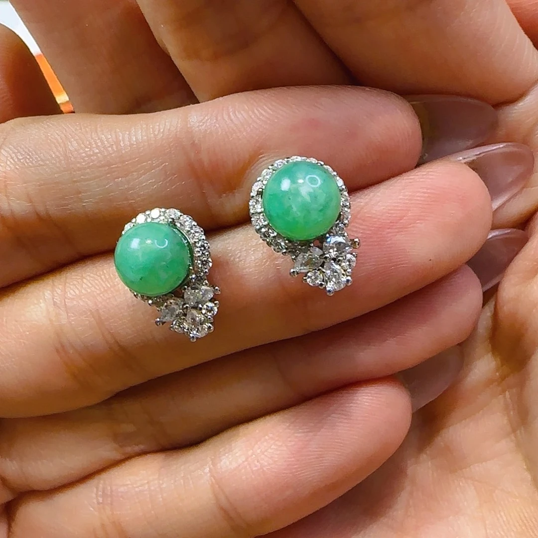 翡翠耳饰未镶嵌龙*翡翠240