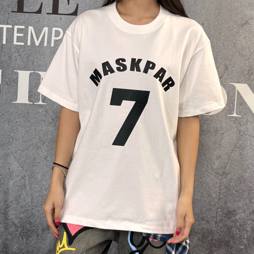 GG潮牌2025新款男女同款简约短袖 黑白常规休闲宽松情侣装短袖