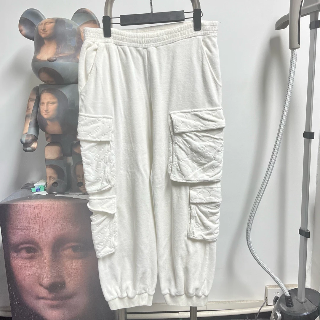 99新 LouisVuitton/路易威登 植绒浮雕卫裤 尺码XS 裤长93 腰围42