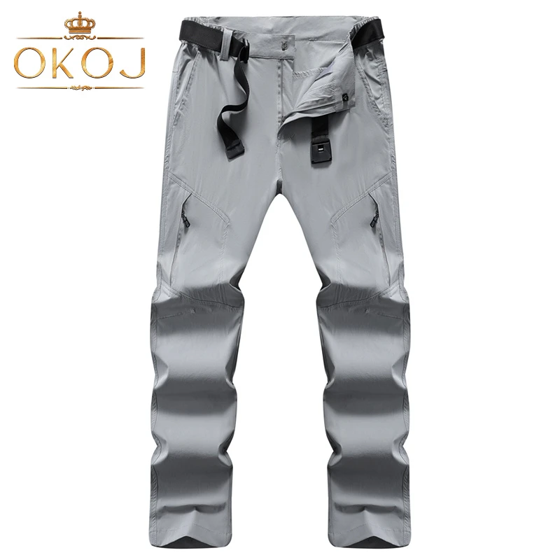 OKOJ户外冲锋裤男女速干弹力防水透气春秋季新款钓鱼登山长裤子