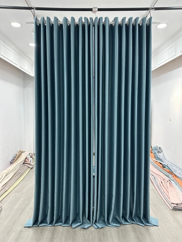 新款加厚高精密：雾霾蓝（成品窗帘）