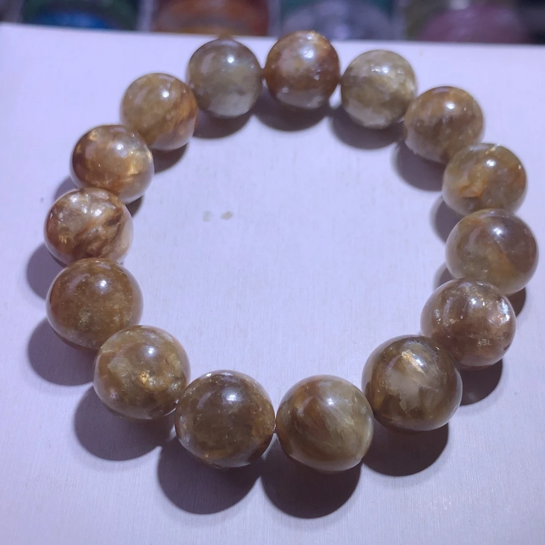 手串水晶银S925镶嵌金祖母14.2m404