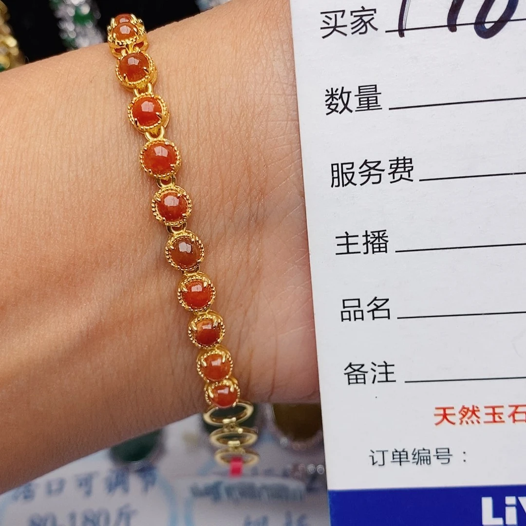翡翠戒指银S925镶嵌手链