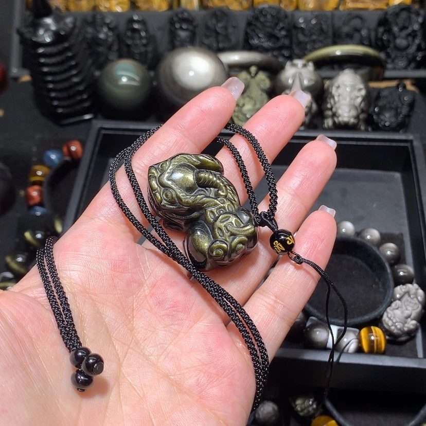 【闪购商品】黑曜岩珠宝奇石未镶嵌不**来