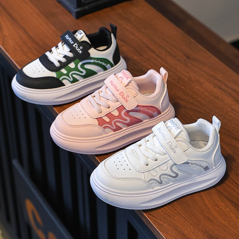 小黄鸭童鞋儿童小白鞋男童白色运动鞋2025新款学生板鞋女童休闲鞋