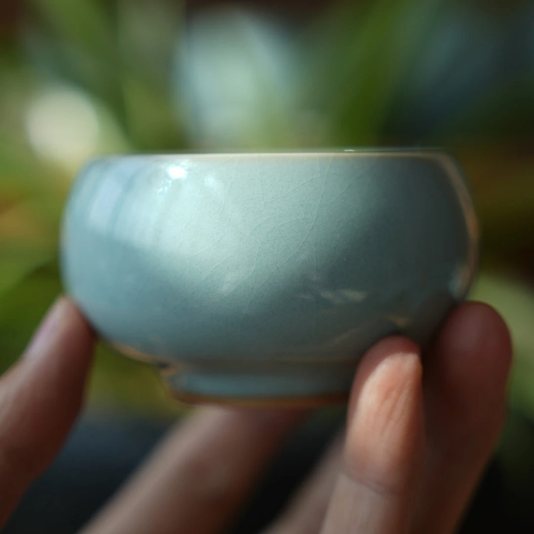 简匠汝窑 赵琳老师天青大禅定杯 微瑕不完美 礼盒装