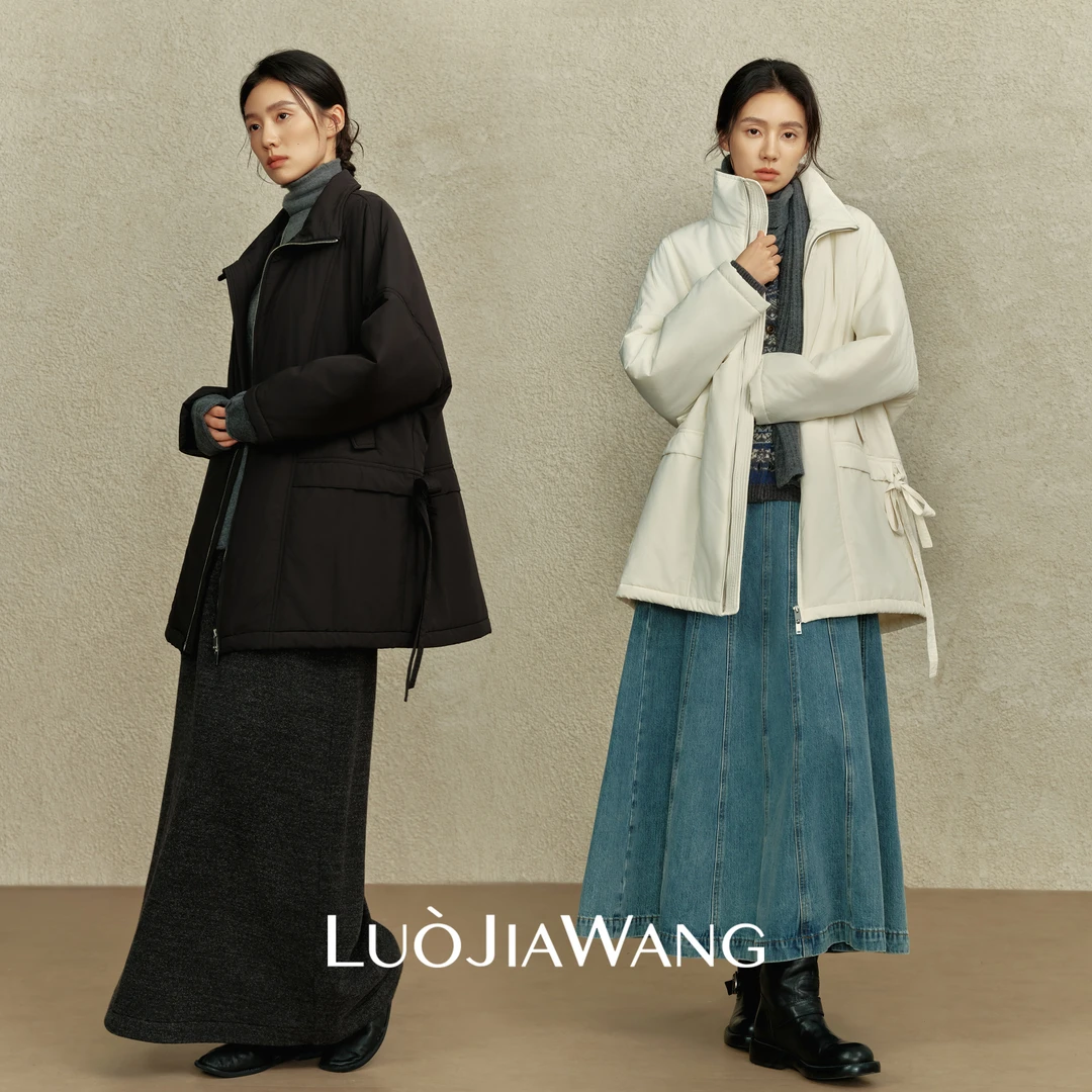 新品95折羊毛派克棉服中长款棉衣女LUOJIAWANG