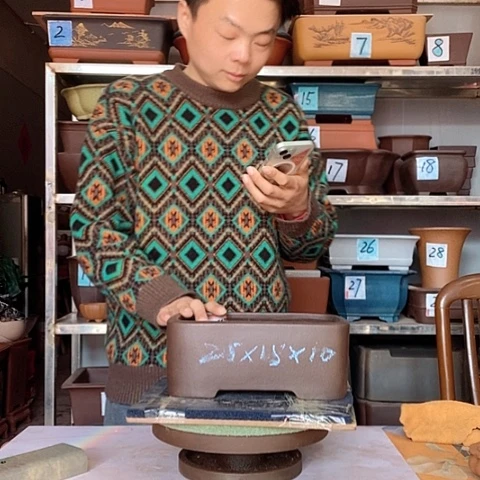 红陶宜兴紫砂花盆
