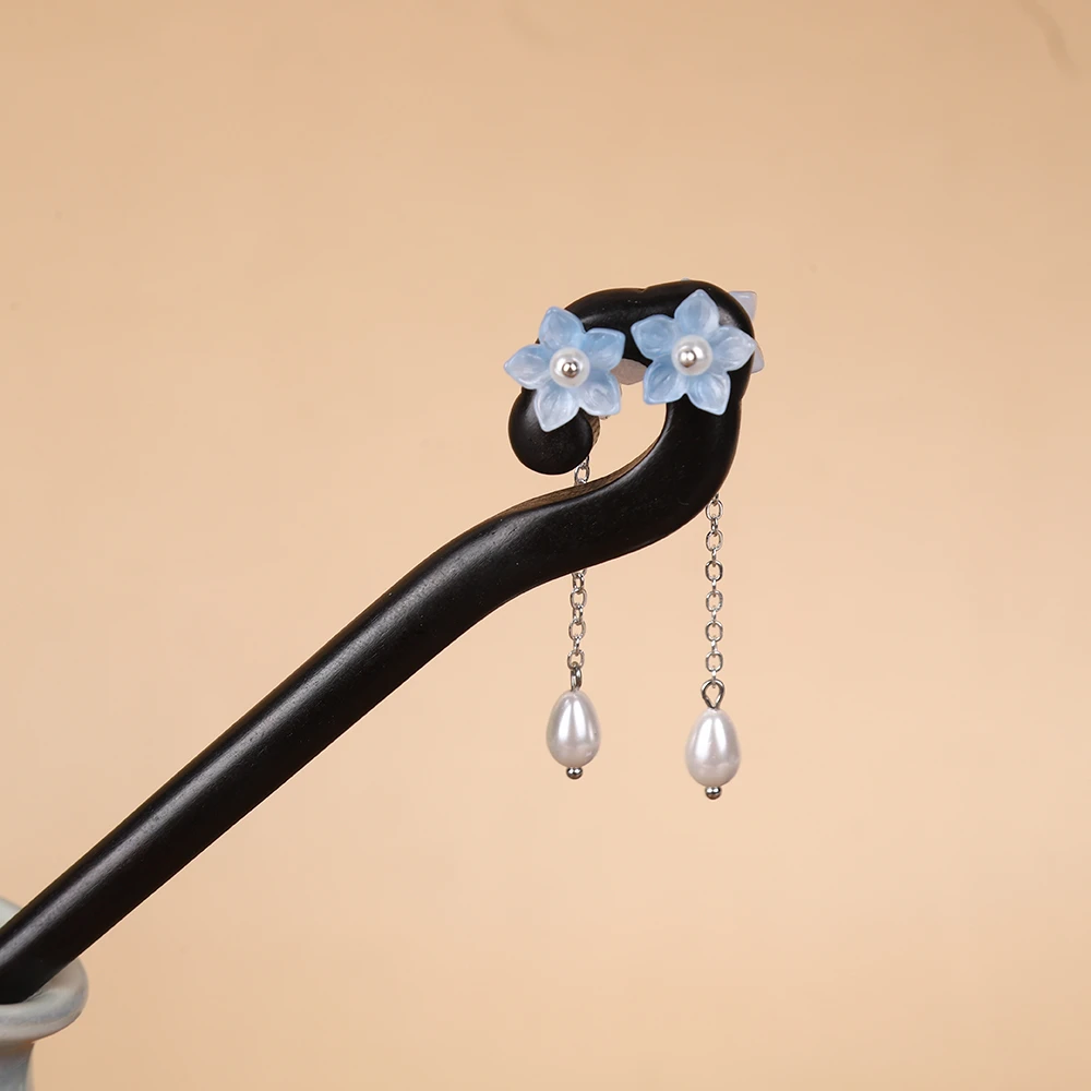 18厘米手工黑檀木发簪新中式风简约发簪日常百搭木簪盘发簪子头饰