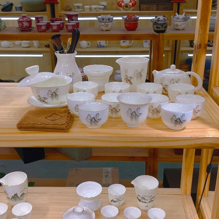 【不止】羊脂玉瓷茶具套装