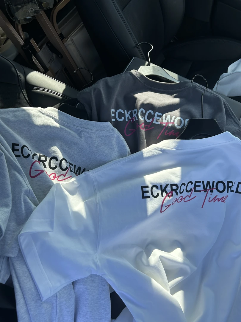 纯棉短袖【Eck】重磅潮流圆领宽松休闲印花美式夏季透气情侣时尚