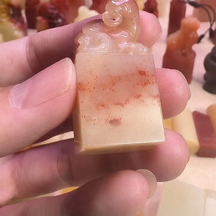 平***泉寿山石印石桃花芙蓉印章