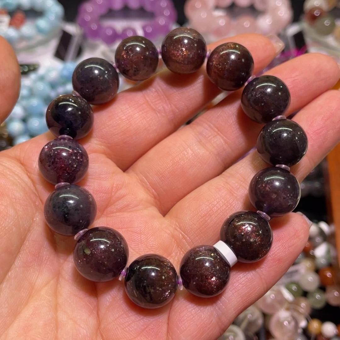 堇青石手串未镶嵌14mm血滴堇青