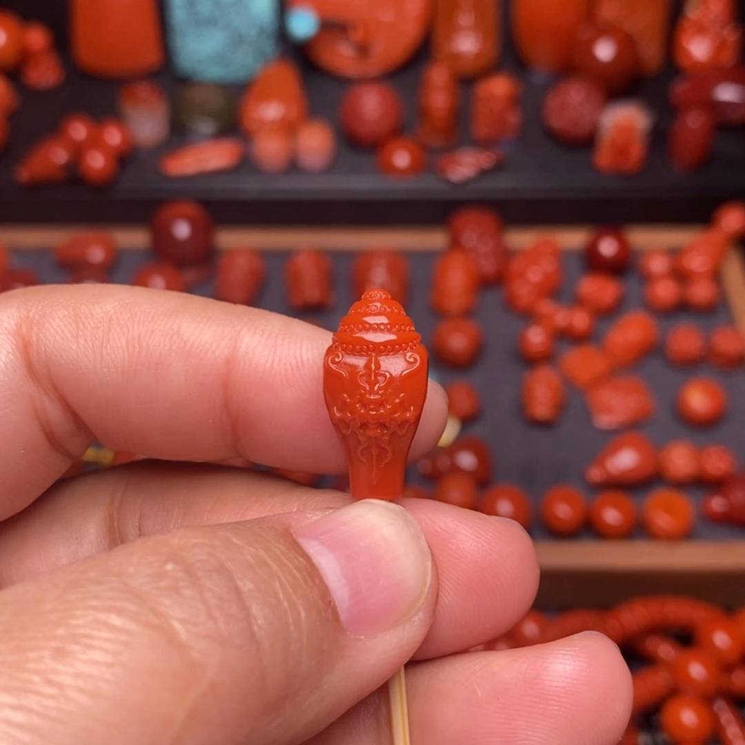 南红玛瑙配饰未镶嵌法螺三通