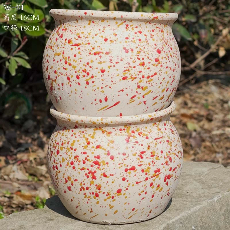 宝W2-01多肉花盆陶瓷粗陶简约透气法师老桩绿植花卉盆