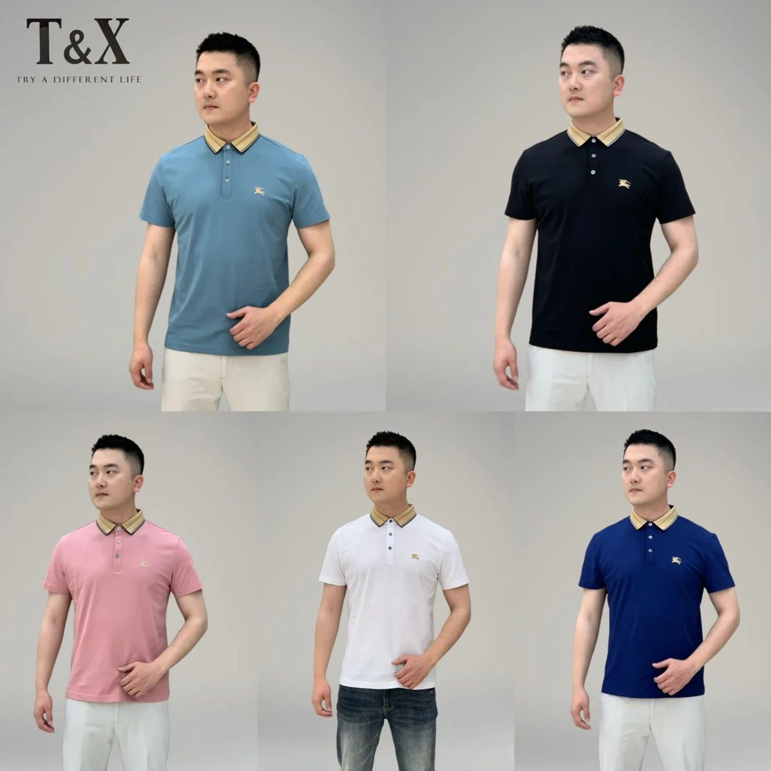 T&X/梯形男士夏季新款简约百搭翻领透气舒适凉感Polo衫短袖T恤