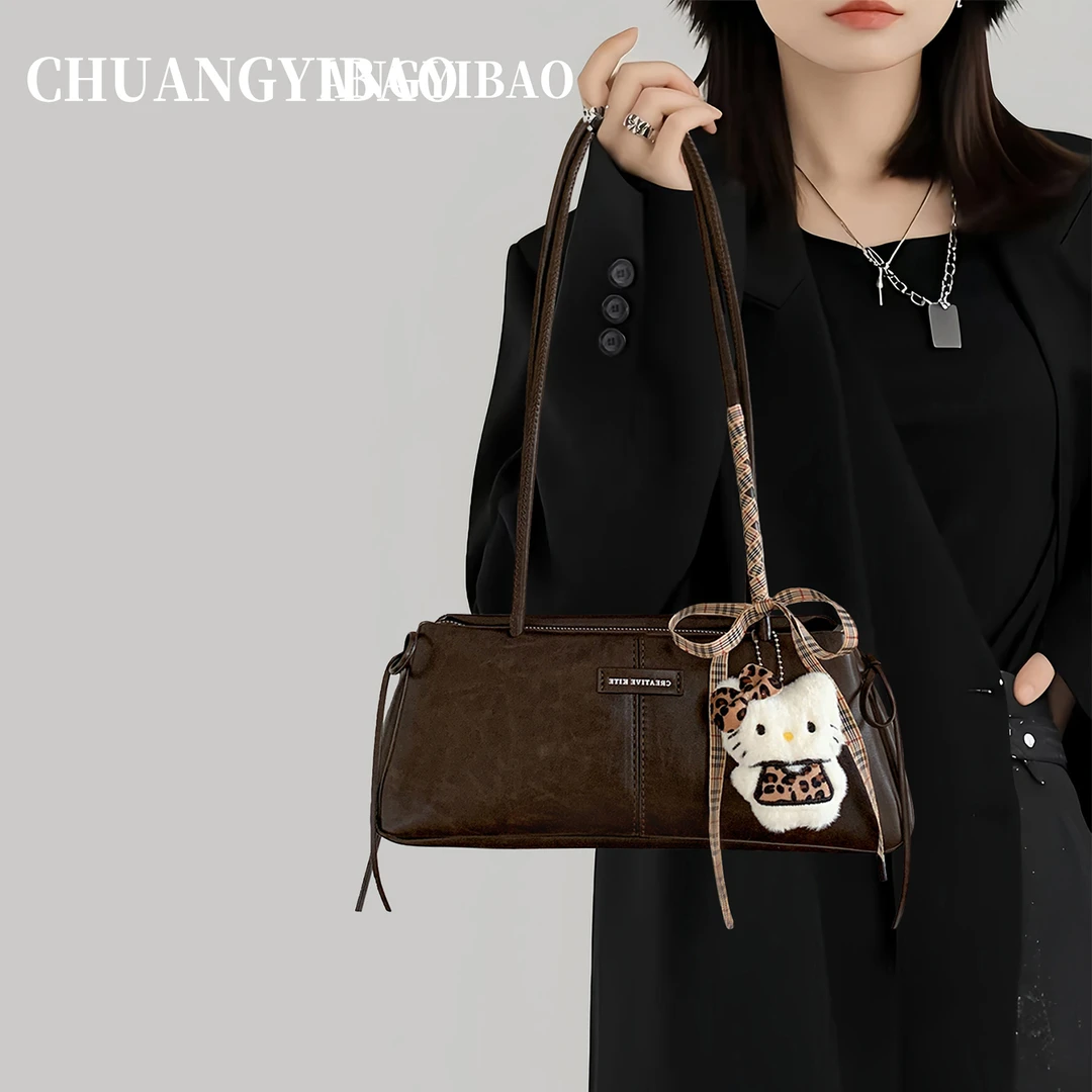 咖色法棍腋下包包女式2025新款秋冬轻奢小众高级感通勤单肩托特包