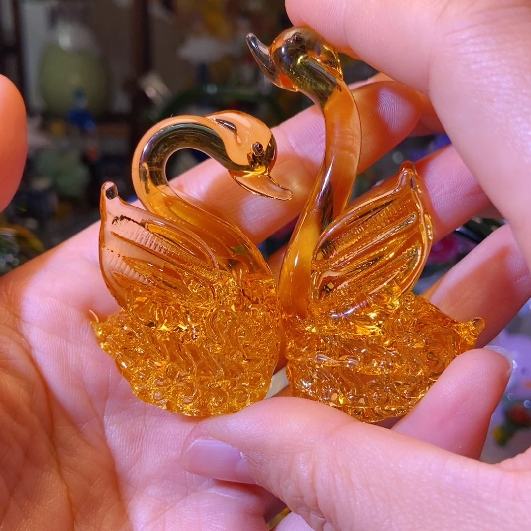 琉璃手工艺品天鹅