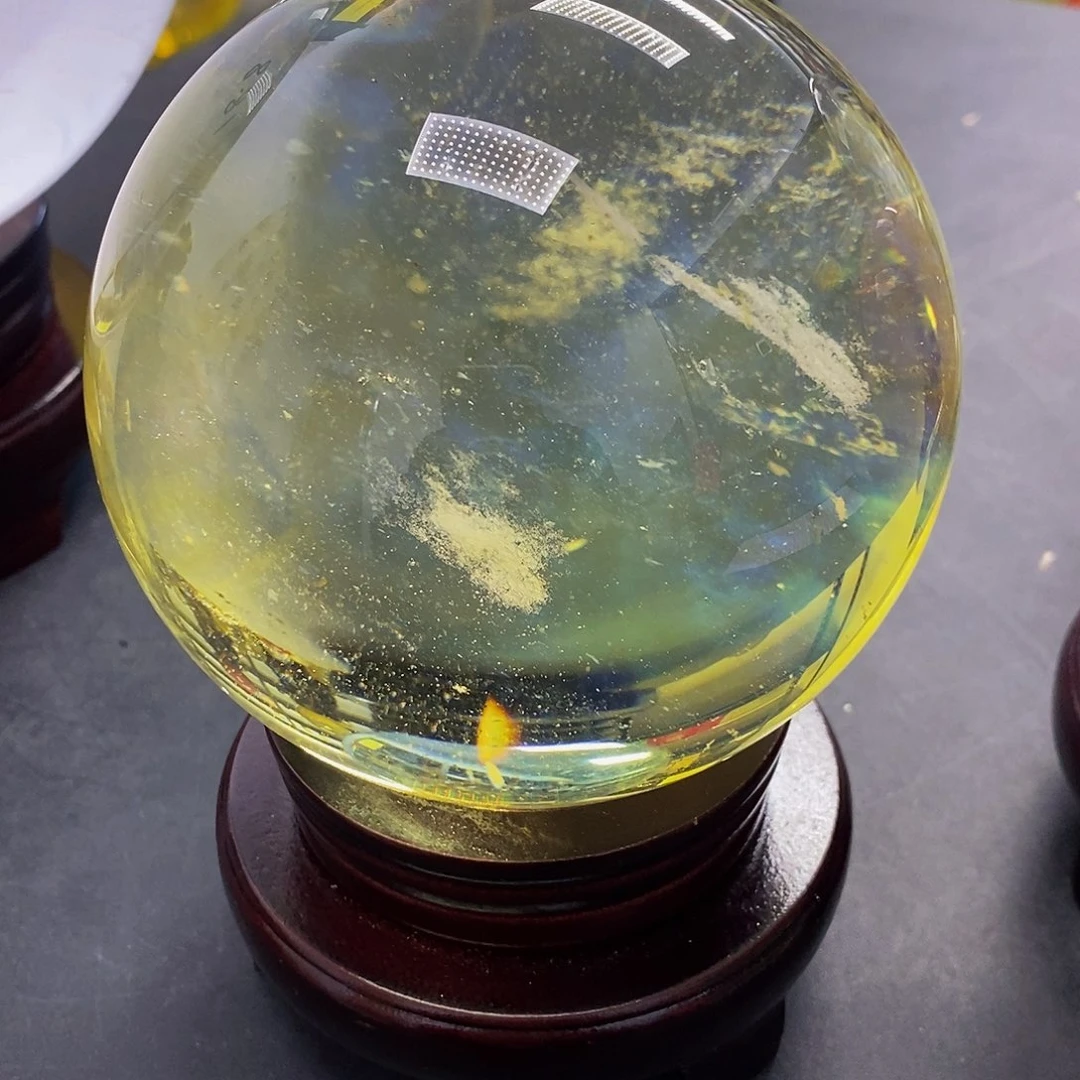 河***司石材10.6厘米黄水摆件