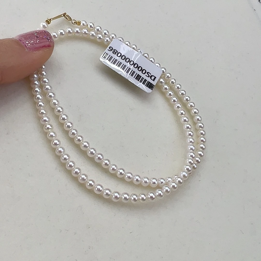 淡水珍珠颈饰18K金镶嵌➕3.4极光高品