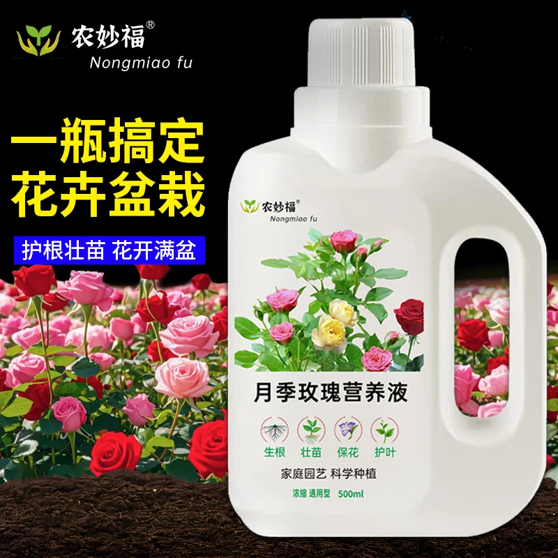 月季玫瑰营养液促开花补充氮磷钾生根壮苗防治黄叶植物根部营养液