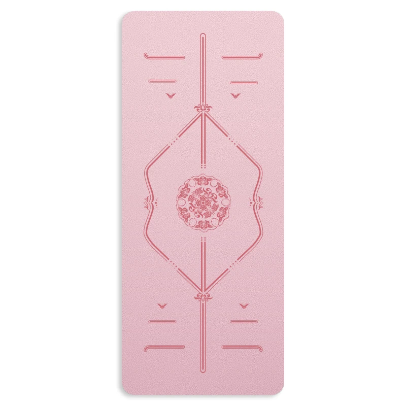 【蝶瑜】体位线全新椰壳磨砂瑜伽垫天然橡胶PU吸汗干湿防滑垫