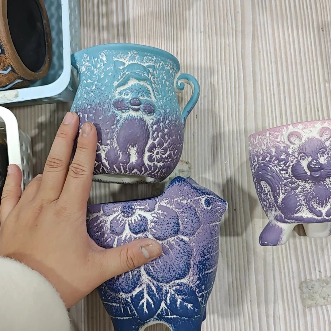 红陶吸水透气的白陶花盆凑满12发货