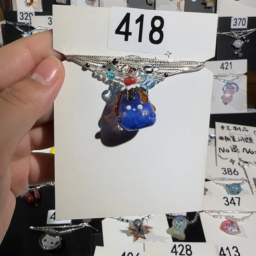 瑆***安颈饰玻璃蓝莓布丁418