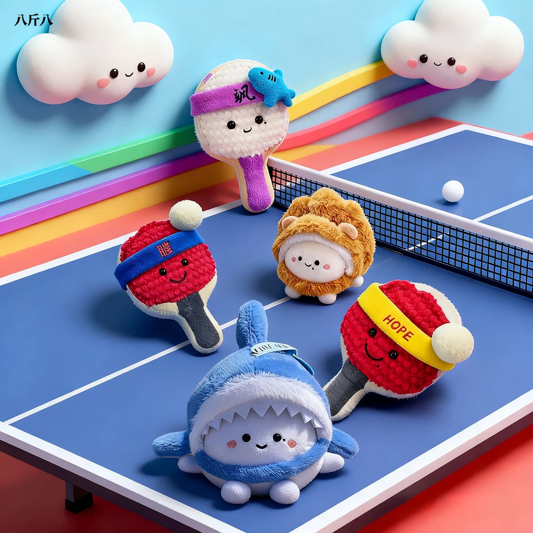 【乒乓球】鲨鱼拍拍鲨莎球球大头拍拍狮叽球球毛绒挂件玩偶丨八斤八