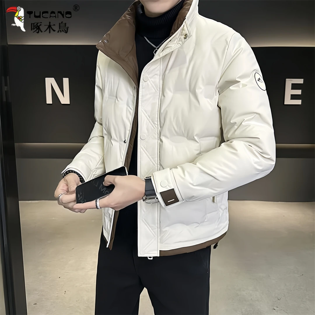TUCANO/啄木鳥秋冬季新款拼色立领男士棉服休闲保暖防寒服男外套