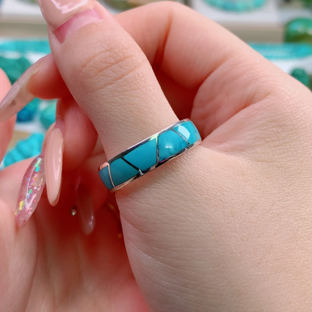 银S925镶嵌绿松石珠宝奇石