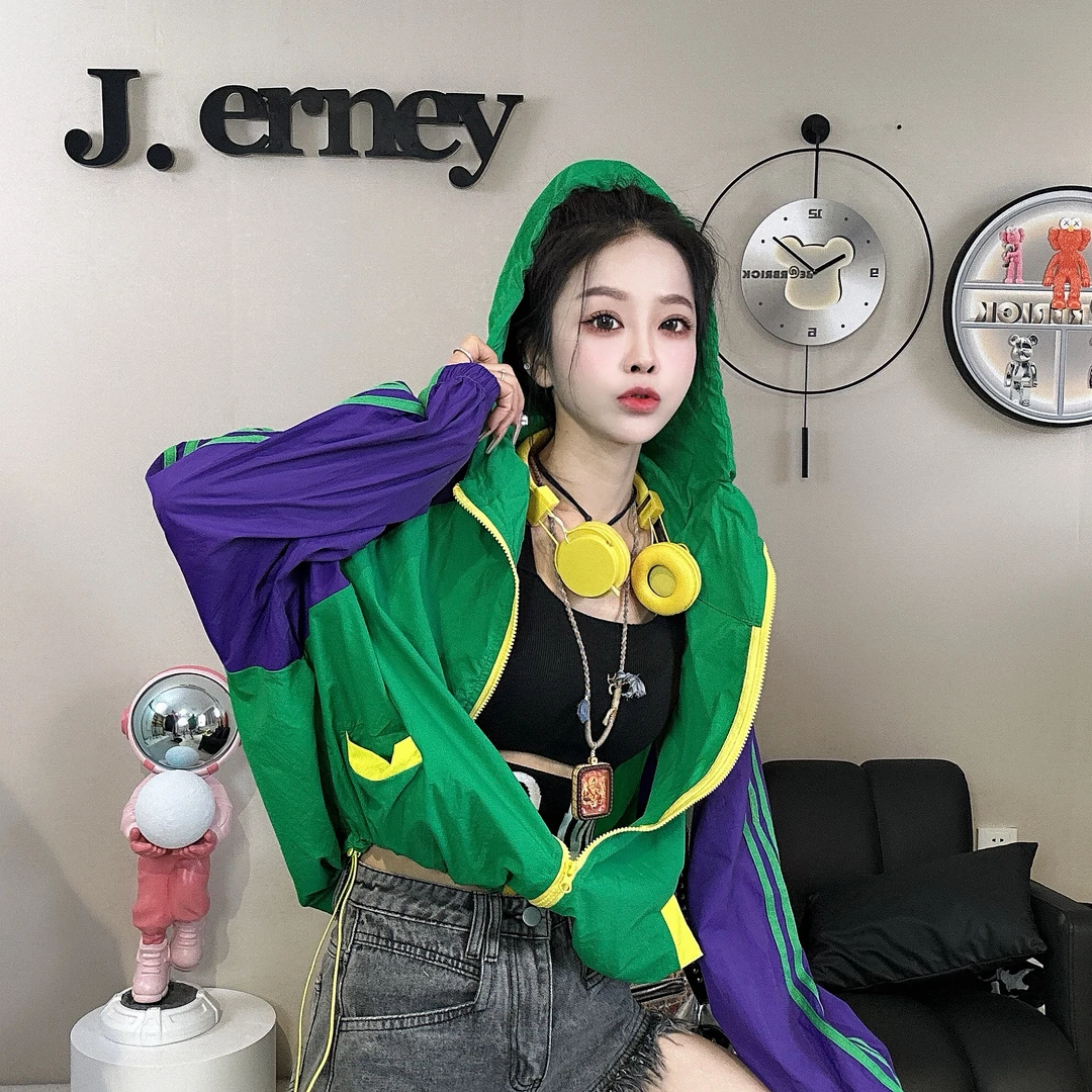 拼色防晒衣女款夏季2025新款百搭时尚刺绣防晒服轻薄透气开衫外套