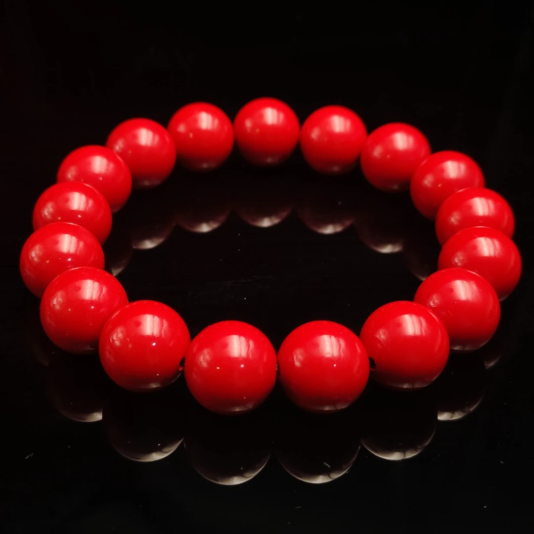 天然辰砂高品质天然朱砂时尚精品手串12mm