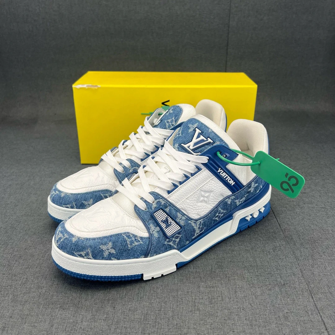 95新 LouisVuitton/路易威登 码数44lv trainer 白蓝牛仔