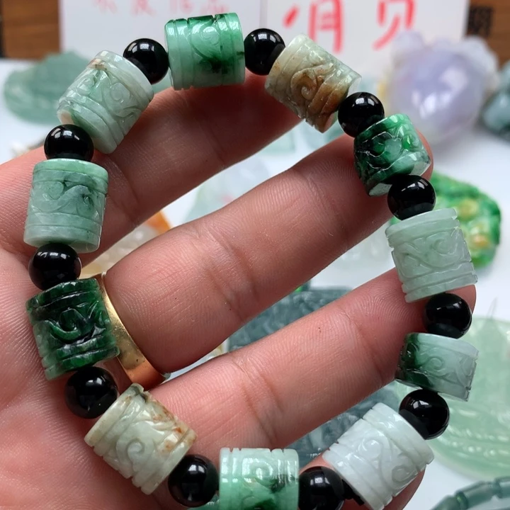 翡翠颈饰未镶嵌保真天然a货翡翠