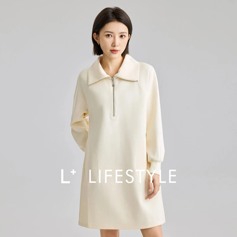 【谷邦L+ 】lifestyle 翻领卫衣式连衣裙 L3341163